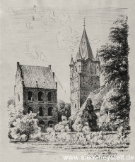 WV-Nr. 373, Westerstede, Kirche, 1918, Lithographie, 225 cm x 28 cm, Privatbesitz