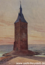 WV-Nr. 289, Wangerooge, Westturm, 1900-1919, Aquarell, 25 cm x 36 cm, Privatbesitz