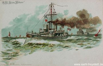 WV-Nr. 312, Unbekannter Ort, S.M. Aviso 'Meteor', um 1900, Lithographie, Besitz unbekannt