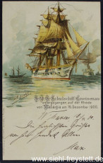 WV-Nr. 313, Unbekannter Ort, S.M.S. Schulschiff 'Gneisenau', um 1900, Lithographie, Besitz unbekannt