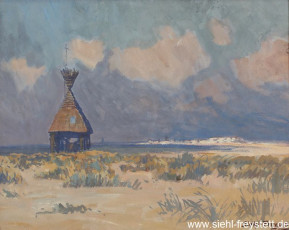 WV-Nr. 319, Wangerooge, Am Strand, 1900-1919, Gouache auf Papier, 41 cm x 32 cm, Gemäldesammlung Stadt Wilhelmshaven