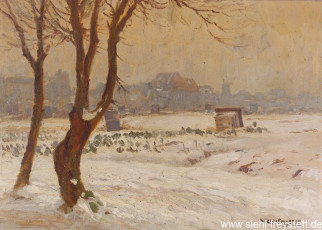 WV-Nr. 327, Unbekannter Ort, Verschneiter Acker, 1900-1919, Öl auf Pappe, 49,5 cm x 35,8 cm, Gemäldesammlung Stadt Wilhelmshaven