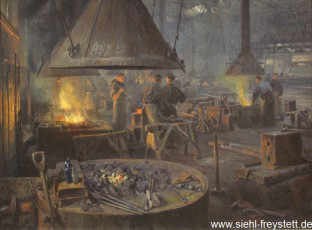 WV-Nr. 342, Wilhelmshaven, Werftschmiede, 1900-1919, Öl auf Leinwand, 112 cm x 91 cm, Gemäldesammlung Stadt Wilhelmshaven