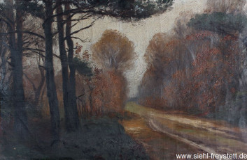 WV-Nr. 365, Unbekannter Ort, Weg im Herbst, 1900-1919, Öl auf Leinwand, 54 cm x 38 cm, Privatbesitz
