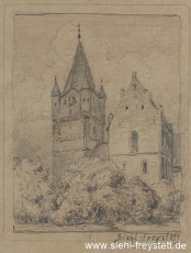 WV-Nr. 391, Westerstede, St.-Petri-Kirche, 1900-1919, Bleistift auf Papier, 14 cm x 18 cm, Privatbesitz