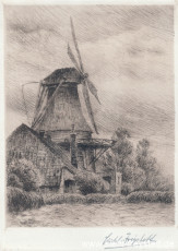 WV-Nr. 405, Unbekannter Ort, Mühle, 1900-1919, Radierung, 12 cm x 17 cm, Privatbesitz
