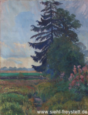 WV-Nr. 412, Unbekannter Ort, Landschaft mit Baum, 1916, Tempera auf Leinwand, 40 cm x 52 cm, Privatbesitz