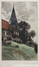WV-Nr. 413, Wilhelmshaven, Kirche Neuende, 1910-1919, Radierung, 13 cm x 20,5 cm, Privatbesitz