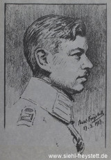 WV-Nr. 419, Portrait, Marineangehörigen, 1917, Kohle auf Papier, 13 cm x 19 cm, Privatbesitz