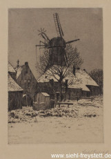WV-Nr. 288, Wilhelmshaven, Koppenhörner Mühle, 1900-1919, Radierung, 13 cm x 185 cm, Privatbesitz